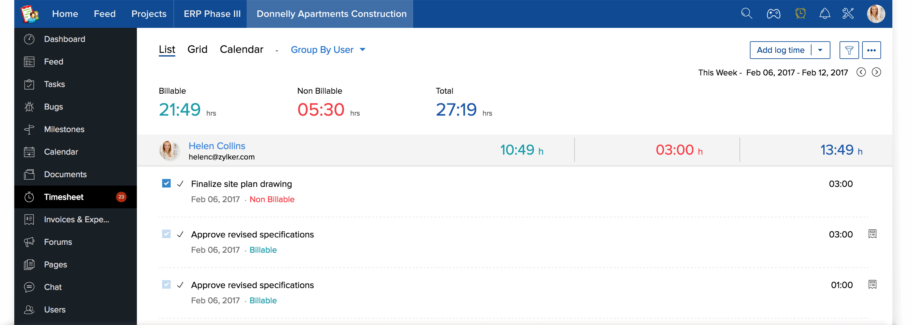 Zoho Projects time tracking Zoho Projects time tracking